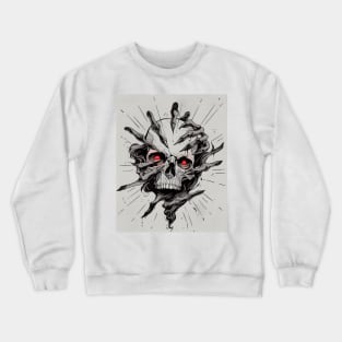 An Ink Illustration of a Skull Crewneck Sweatshirt